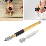 Maxbell Diamond Tip Antislip Metal Handle Steel Blade Oil Feed Tiles Glazing Mirror Mosaic Tiles Glass Cutter Cutting Tools - Aladdin Shoppers