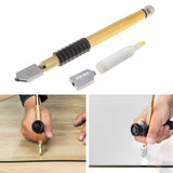 Maxbell Diamond Tip Antislip Metal Handle Steel Blade Oil Feed Tiles Glazing Mirror Mosaic Tiles Glass Cutter Cutting Tools - Aladdin Shoppers