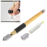 Maxbell Diamond Tip Antislip Metal Handle Steel Blade Oil Feed Tiles Glazing Mirror Mosaic Tiles Glass Cutter Cutting Tools - Aladdin Shoppers