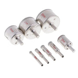 Maxbell Diamond Drill Bits Hole Saw Drill Bits Hollow Extractor Remover Tools with 4Pcs, Diamond Coating for Glass, Ceramics, Porcelain, Tile, Marble(6-50mm) - Aladdin Shoppers