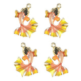 Maxbell 4 Pieces Chic Earrings Dangles Enamel Golden Fish Charms Pendants for Fashion Jewelry Making Bag Zipper Ornaments - Aladdin Shoppers