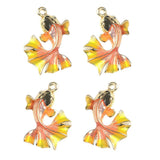 Maxbell 4 Pieces Chic Earrings Dangles Enamel Golden Fish Charms Pendants for Fashion Jewelry Making Bag Zipper Ornaments - Aladdin Shoppers