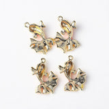 Maxbell 4 Pieces Chic Earrings Dangles Enamel Golden Fish Charms Pendants for Fashion Jewelry Making Bag Zipper Ornaments - Aladdin Shoppers