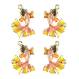 Maxbell 4 Pieces Chic Earrings Dangles Enamel Golden Fish Charms Pendants for Fashion Jewelry Making Bag Zipper Ornaments - Aladdin Shoppers