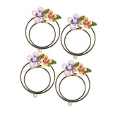 Maxbell Maxbell 4 Pieces Enamel Charms Pendant Alloy Pearl Flower DIY Jewelry Findings Craft