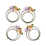 Maxbell Maxbell 4 Pieces Enamel Charms Pendant Alloy Pearl Flower DIY Jewelry Findings Craft