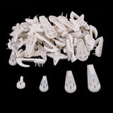 Maxbell 50 Pieces Assorted Size Heavy Duty Plastic HARD WALL PICTURE HOOK Frame Photos Mirror Hanging Hooks Hangers White - Aladdin Shoppers