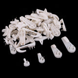 Maxbell 50 Pieces Assorted Size Heavy Duty Plastic HARD WALL PICTURE HOOK Frame Photos Mirror Hanging Hooks Hangers White - Aladdin Shoppers