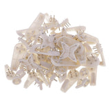 Maxbell 50 Pieces Assorted Size Heavy Duty Plastic HARD WALL PICTURE HOOK Frame Photos Mirror Hanging Hooks Hangers White - Aladdin Shoppers
