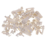 Maxbell 50 Pieces Assorted Size Heavy Duty Plastic HARD WALL PICTURE HOOK Frame Photos Mirror Hanging Hooks Hangers White - Aladdin Shoppers