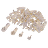 Maxbell 50 Pieces Assorted Size Heavy Duty Plastic HARD WALL PICTURE HOOK Frame Photos Mirror Hanging Hooks Hangers White - Aladdin Shoppers