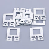 Maxbell 10pcs Square Hangers Stretched Canvas Hollow Back Sawtooth Hanger + Screws for Picture Photo Frame Hanging Home Office Wall Decoration - Aladdin Shoppers
