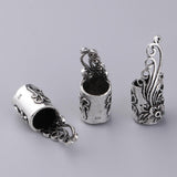 Maxbell 6 Piece Vintage Flower Design Alloy End Cap Beads Jewelry Making Findings Accessories for DIY Wood Bangle Bracelet - Aladdin Shoppers