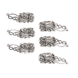 Maxbell 6 Piece Vintage Flower Design Alloy End Cap Beads Jewelry Making Findings Accessories for DIY Wood Bangle Bracelet - Aladdin Shoppers