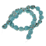 One Strand 10mm Skull Beads Blue Turquoise Loose Spacer Beads for DIY Jewelry Making Craft, Resin Turquoise Gemstones (2mm) - Aladdin Shoppers