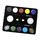 Maxbell 10 Colors Face Body Paints Palette Glitter Powder with Brushes Cosmetics for Kids Adults Halloween Party Stage Make Up