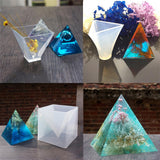 Maxbell 3 Sizes DIY Liquid Resin Molds Jewelry Making Mould Tool Pyramid Silicone Ornament Mold for Polymer Clay, Crafting, Epoxy Resin, Dried Flower Mold - Aladdin Shoppers