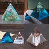 Maxbell 3 Sizes DIY Liquid Resin Molds Jewelry Making Mould Tool Pyramid Silicone Ornament Mold for Polymer Clay, Crafting, Epoxy Resin, Dried Flower Mold