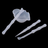 Maxbell 4 pieces transparent silicone reusable mixing measuring cups & stirrers liquid epoxy resin hobby craft casting jewelry making diy decoration tools set - Aladdin Shoppers