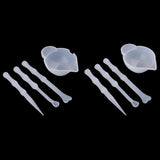 Maxbell 4 pieces transparent silicone reusable mixing measuring cups & stirrers liquid epoxy resin hobby craft casting jewelry making diy decoration tools set - Aladdin Shoppers