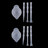 Maxbell 4 pieces transparent silicone reusable mixing measuring cups & stirrers liquid epoxy resin hobby craft casting jewelry making diy decoration tools set - Aladdin Shoppers