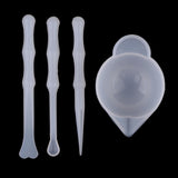 Maxbell 9 Pieces Silicone Resin Measuring Mixing Cup DIY Jewelry Resin Glue Tool Set