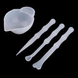 Maxbell 9 Pieces Silicone Resin Measuring Mixing Cup DIY Jewelry Resin Glue Tool Set