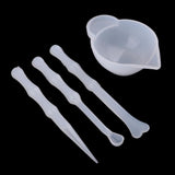Maxbell 9 Pieces Silicone Resin Measuring Mixing Cup DIY Jewelry Resin Glue Tool Set
