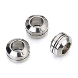 Maxbell 5pcs High Grade Stainless Steel Large Hole Spacer Loose Beads Findings For DIY Bracelet Anklets Jewelry Embellishments - Aladdin Shoppers