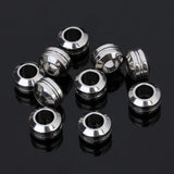 Maxbell 5pcs High Grade Stainless Steel Large Hole Spacer Loose Beads Findings For DIY Bracelet Anklets Jewelry Embellishments - Aladdin Shoppers