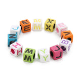 Maxbell Maxbell 200 Pieces 6mm Colorful Letter Beads Kit Alphabet Cubic Bead A-Z Bulk - Acrylic Beads for DIY Bracelets Jewelry Accessories Making (Large Hole, 4mm)