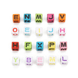 Maxbell Maxbell 200 Pieces 6mm Colorful Letter Beads Kit Alphabet Cubic Bead A-Z Bulk - Acrylic Beads for DIY Bracelets Jewelry Accessories Making (Large Hole, 4mm)
