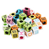 Maxbell Maxbell 200Pcs Acrylic Alphabet Letter Bead Large Hole Loose Bead DIY Jewelry Making