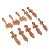 Maxbell Maxbell 10 Pieces Peach Wood Carved Crafts Beads Pendants Jewelry Findings DIY Accessory