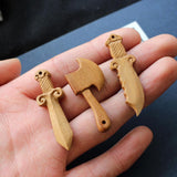 10 Pieces Peach Wood Carved Crafts Beads Pendants Jewelry Findings DIY Accessory - Aladdin Shoppers