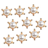 10 Pack 14mm Gold Pearl Buttons Pearl Bead Embellishments Button Flatback Pearl Beads DIY for Jewelry Making, Wedding, Clothes, Bags, Craft Decoration - Aladdin Shoppers