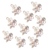 10 Pieces Crystal Rhinestones Pearl Flower Buttons Decoration Charms Embellishments Craft Button Flatback for Clothes, Bags, Shoes DIY Jewelry Making - Aladdin Shoppers