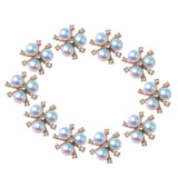 Maxbell 10 Pieces ELEGANT Light Blue Faux Pearl Alloy Rhinestone Diamante Buttons Embellishments for DIY Hair Accessories, Wedding Decoration (0.79 inch) - Aladdin Shoppers