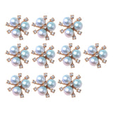 Maxbell 10 Pieces ELEGANT Light Blue Faux Pearl Alloy Rhinestone Diamante Buttons Embellishments for DIY Hair Accessories, Wedding Decoration (0.79 inch) - Aladdin Shoppers