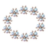 Maxbell 10 Pieces ELEGANT Light Blue Faux Pearl Alloy Rhinestone Diamante Buttons Embellishments for DIY Hair Accessories, Wedding Decoration (0.79 inch) - Aladdin Shoppers