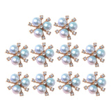 Maxbell 10 Pieces ELEGANT Light Blue Faux Pearl Alloy Rhinestone Diamante Buttons Embellishments for DIY Hair Accessories, Wedding Decoration (0.79 inch) - Aladdin Shoppers