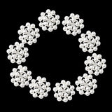 Maxbell ELEGANT 10pcs 23mm Rhinestone & Faux Pearl Flower Embellishments Diamante Button (Flat Back) - Aladdin Shoppers