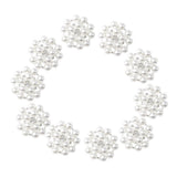 Maxbell ELEGANT 10pcs 23mm Rhinestone & Faux Pearl Flower Embellishments Diamante Button (Flat Back) - Aladdin Shoppers