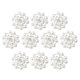Maxbell ELEGANT 10pcs 23mm Rhinestone & Faux Pearl Flower Embellishments Diamante Button (Flat Back) - Aladdin Shoppers