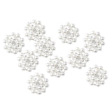 Maxbell ELEGANT 10pcs 23mm Rhinestone & Faux Pearl Flower Embellishments Diamante Button (Flat Back) - Aladdin Shoppers