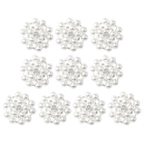 Maxbell ELEGANT 10pcs 23mm Rhinestone & Faux Pearl Flower Embellishments Diamante Button (Flat Back) - Aladdin Shoppers