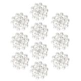 Maxbell ELEGANT 10pcs 23mm Rhinestone & Faux Pearl Flower Embellishments Diamante Button (Flat Back) - Aladdin Shoppers