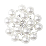 Maxbell ELEGANT 10pcs 23mm Rhinestone & Faux Pearl Flower Embellishments Diamante Button (Flat Back) - Aladdin Shoppers