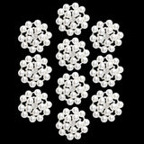 Maxbell ELEGANT 10pcs 23mm Rhinestone & Faux Pearl Flower Embellishments Diamante Button (Flat Back) - Aladdin Shoppers