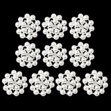 Maxbell ELEGANT 10pcs 23mm Rhinestone & Faux Pearl Flower Embellishments Diamante Button (Flat Back) - Aladdin Shoppers